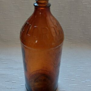 Vintage Clorox Bleach Amber Glass Bottle